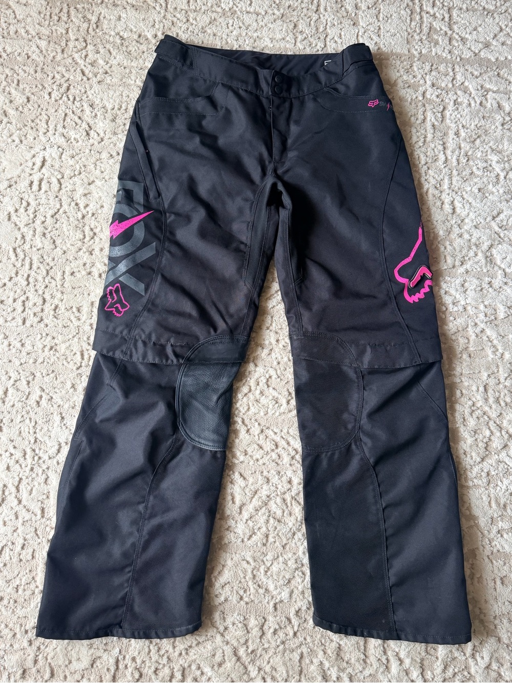 Fox Switch Black Racing Motor-cross Pants with Hot Pink Logo Details